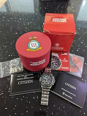 Citizen Skyhawk A-T Red Arrows JY011055E Black Dial Radio Controlled Wrist Watch • £137