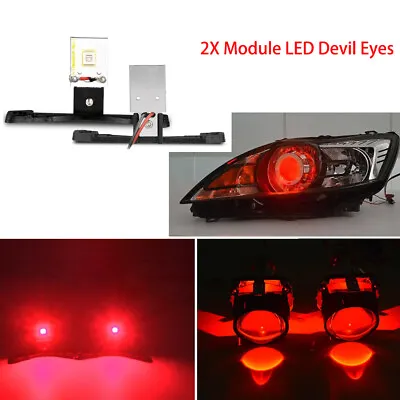 2x Devil Eyes Demon Evil Eye LED DRL For Projector Lens Headlight Retrofit Red • $11.88