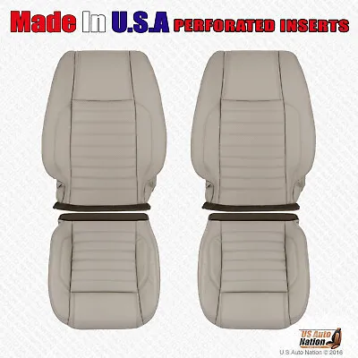 2010 - 2014 Ford Mustang GT Driver Passenger Perforated Leather Seat Cover Tan • $161.49