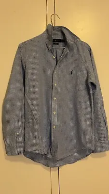 $35 • Buy Polo Ralph Lauren Checkered Button Up Shirt Blue Size S
