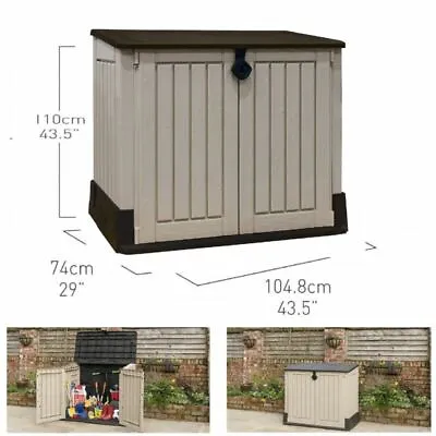 £135.99 • Buy Keter Store It Out Midi Lockable Outdoor Garden Storage Box 845L - Beige/Brown