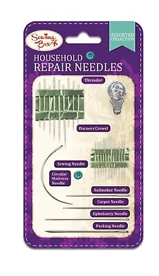 26 Household Repair Hand Sewing Needles Pack Upholstery Carpet Leather Curved • £2.61