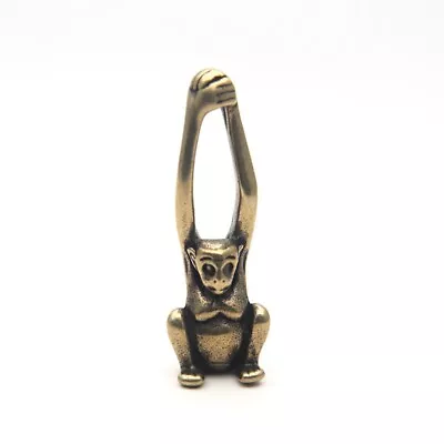 Solid Brass Gibbon Monkey Figurine Miniature Tea Pet Ornament Keychain Pendant • $9.99