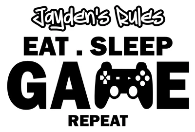 £4.50 • Buy Personalised Eat Sleep Game Repeat Kids Vinyl Decal Sticker Xbox Playstation
