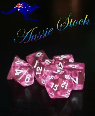 $8.99 • Buy Dice 7 Pce Set D & D Pink Gem Polyhedral Dice Dungeons & Dragons Pathfinder RPG