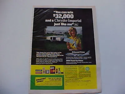 1974 Chrysler IMPERIAL Colgate Contest Car--LARGE Full-color Vintage 74 Ad--nice • $9.75