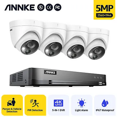 £219.69 • Buy ANNKE 8CH 4K Video DVR Dome Outdoor IP67 PIR Security 5MP CCTV Camera System Kit