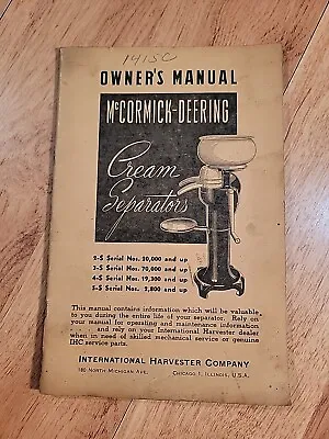 Original IHC McCormick Deering Cream Separator Owners Manual 2S3S4S & 5S • $19.99