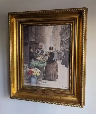 FLOWER STAND By VICTOR GILBERT Framed Vintage Picture  • £39.99