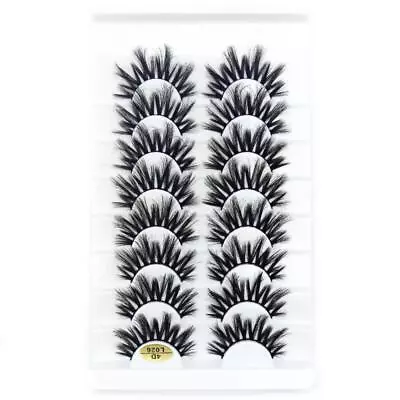 Natural Fluffy 8 Pairs Mink Eyelashes Extensions Soft Wispies | 25MM ✅4D • £4.73