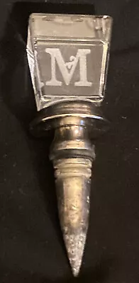 Wine Bottle Stopper Monogram Letter M Crystal Glass • $10.85