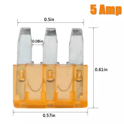 5A Amp Micro3 3-Pin Prong Blade Fuse 5A 32V Automotive Car Truck Boat Marine • $5.99