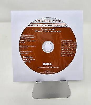 Windows 7 Home Premium 32BIT Reinstallation- P/N TCVJP - DVD For DELL PC - NEW • $18.99