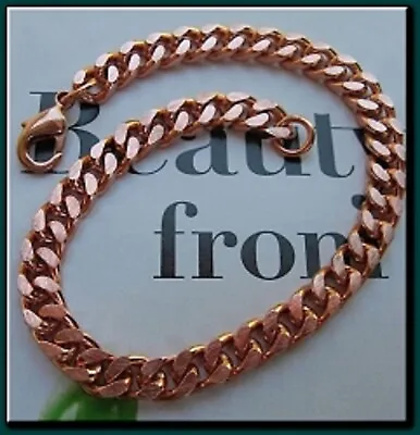 Solid Copper 1/4 Of An Inch Wide Men's 8 1/2 Inch Link Bracelet CB651G. • $27