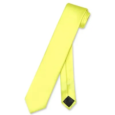 Vesuvio Napoli Narrow NeckTie Solid Color 2.5  Skinny Thin Men's Neck Tie • $8.95