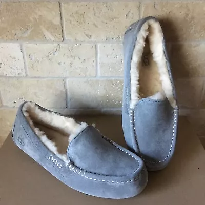 UGG Ansley Light Grey Gray Suede Moccasins Slippers Shoes Size US 10 Women • $101.99