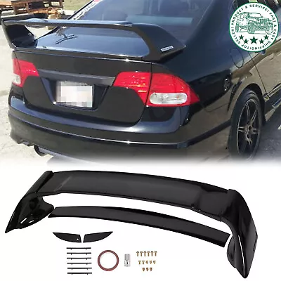 For 06-11 Civic 4DR Sedan Gloss Black Painted Mugen Style RR Trunk Wing Spoiler • $59.60