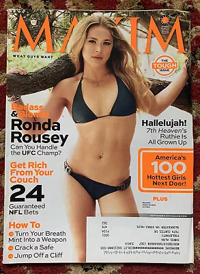 Maxim Magazine #186 September 2013 Ronda Rousey UFC Mackenzie Rosman Lad Mag • $12.99