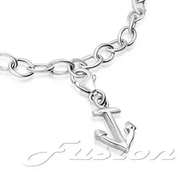 Solid .925 Sterling Silver Anchor Charm Clip-on ADD CHARM TO BRACELET CH81 • £8.99