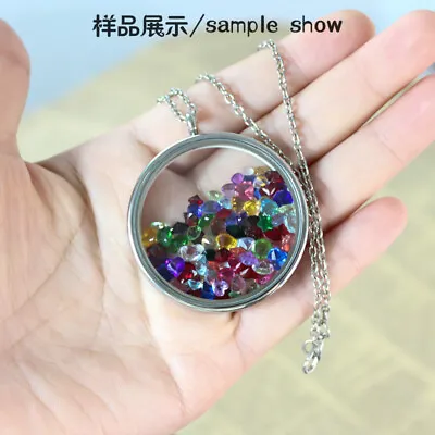 Stainless Steel 45mm Medallion Glass Living Memory Floating Charms Locket  • $2.32