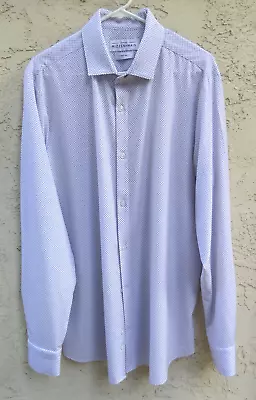 $21.99 • Buy ✅MIZZEN + MAIN MENS Sz XL  BLUE POLKA DOT  L/S LEEWARD COLLECTION SHIRT TRIM FIT