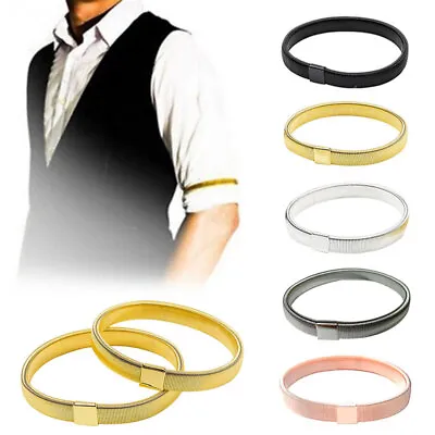 Shirt Sleeve Holders Metal Arm Bands Hold Ups Garter Elasticated Band Men Ladies • £2.75