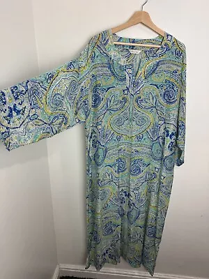 David Nieper Women's Midi Dress UK 20 Silk Cotton Blend Printed Design Excellent • £39.99