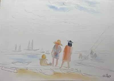 Hand-made Oil Painting-Two Women And Child On Beach (Reproduction)-70*50CM • $199