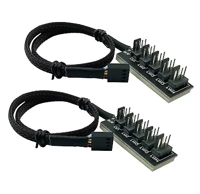 4-pin And 3-pin 5-Way Splitter Sleeve PWM Fan Splitter Power Cable Adapter Ex... • $20.19