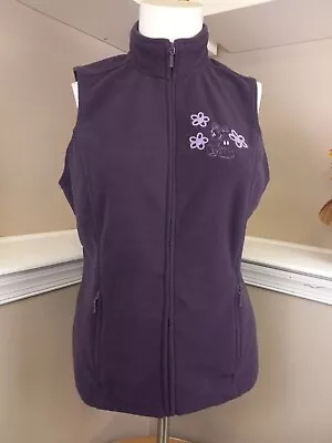 Disney Park Womens Mickey Mouse Sleeveless Embroidered Purple Fleece Vest Xl • $27