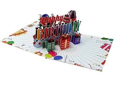 Happy Birthday 3D Pop UP Card 3D Greeting Cards  • £5.99