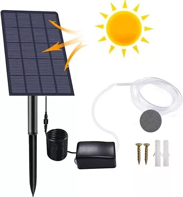 Solar Air Pump Powered Oxygenator Portable Oxygen Water Aerator Fish Tank Pond • $18.99