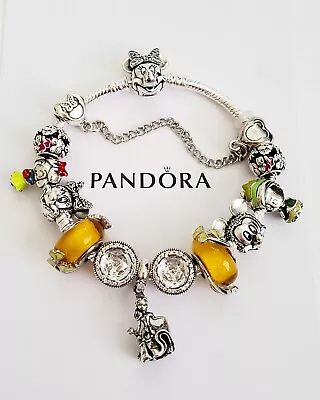 Pandora Minnie Mouse Bracelet With Pandora Disney Princess Charms • $214.81