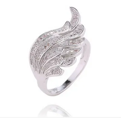 $8.99 • Buy Pave Cubic Zirconia Phoenix Wing Silver SP Engagement Ring RS53