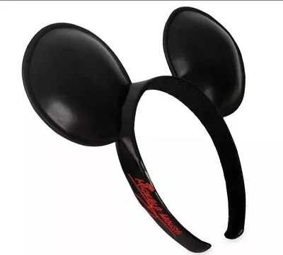 NEW Disney Parks Mickey Mouse Signature Ears Headband Solid Black Faux Leather • $28
