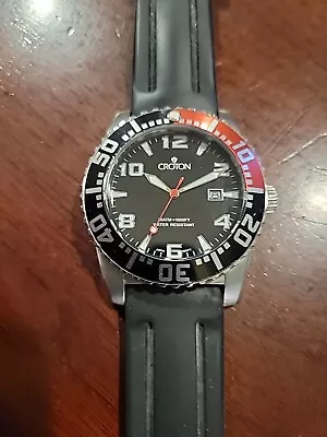 Croton Aquamatic Dive Watch 30ATM Japanese Quartz  Coke  Bezel  • $35