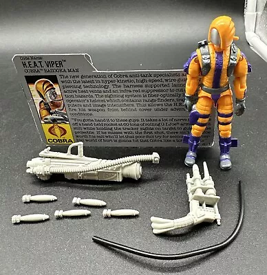 GI Joe Cobra H.E.A.T. VIPER V1 1989 Near Complete + FILE CARD Heat ARHA See Info • $9.99