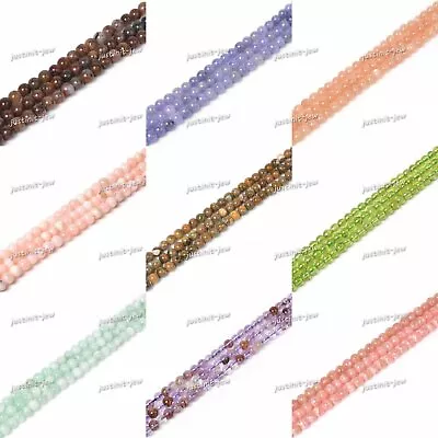 4mm Natural Gemstone Round Ball Loose Beads DIY Jewelry Making Strand 16  • $8.50