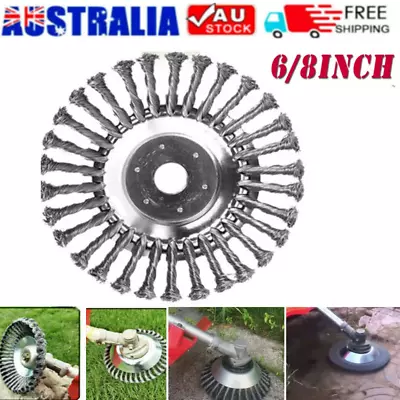 6/8  Weed Brush Steel Wire Trimmer Wheel Garden LawnMower Head Tool Grass Cutter • $10.82