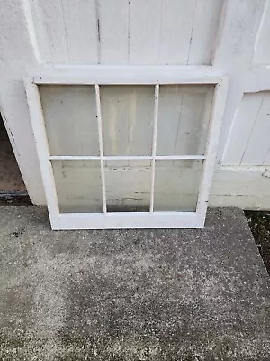 Vintage Farmhouse Old Wood Window Sash 6 Pane Window Frame 28 1/2 X 31 X 1 1/4 • $175