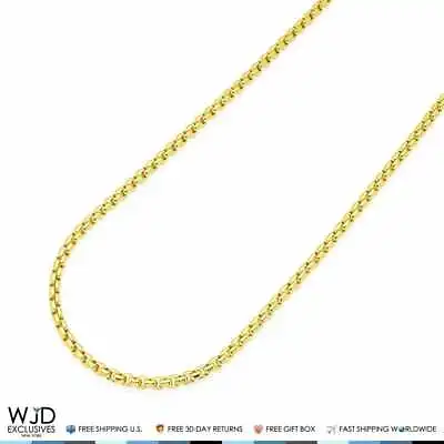 14K Yellow Gold Unisex 3mm Round Box Chain Necklace 26  • $1240.77