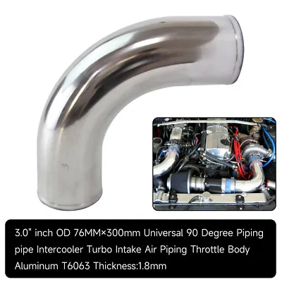 76mm 3  Inch 90 Degree Elbow Aluminum Turbo Intercooler Pipe Piping Tubing SL • $22.21