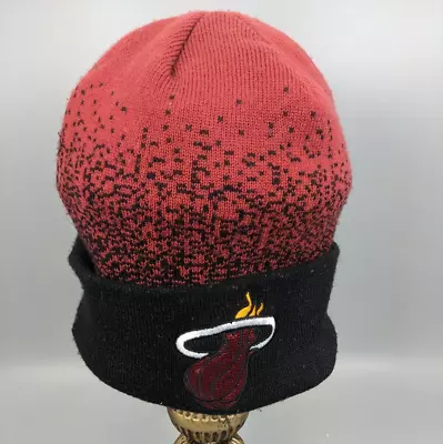 Miami Heat Hat Cap Beanie Black Red NBA Basketball Mitchell & Ness Winter Men • $12.99