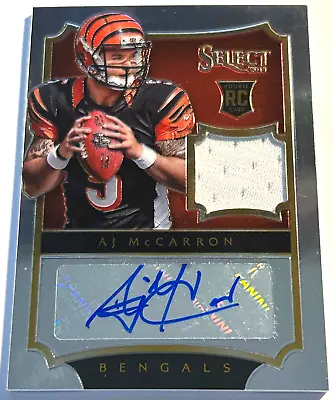 2014 Panini Select AJ McCARRON RC Bengals Jersey Auto Autograph 48/149 • $9.95