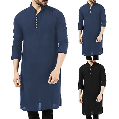 Men's Robe Muslim Clothing Muslim Clothing Jubba Kaftan Dishdash Thobe Gown • $23.51