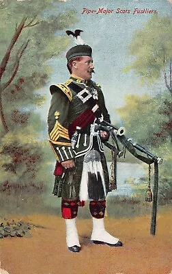 Pipe Major Scots Fusiliers Bagpipers Military Postcard (87) • £16.50