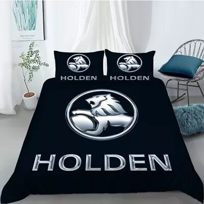 Quilt Duvet Doona Cover + Pillowcase Bedding Set - Holden Logo Silver • $29.99