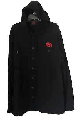 Mac Tools Button Up Heavy Black Hoodie  Size 2XL XXL  Red & Black Checker Lining • $24.99