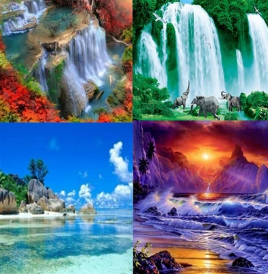 $11.95 • Buy 5D Diamond Painting Kit Full Round Drill Scenery Art Craft DYI Home Decor
