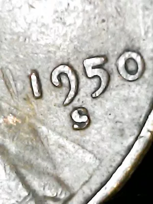 1950-S 1C BN Lincoln Cent S Over D Double Die! • $12